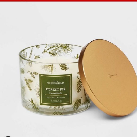 Threshold 3-Wick Forest Fir Clear Glass with Metallic Decal Candle - Threshold - Picture 3 of 4